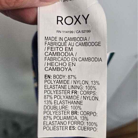 Roxy Beach Classics Hipster Bikini Bottoms Sz XS Bijou Blue New Tropic F… - Picture 14 of 16